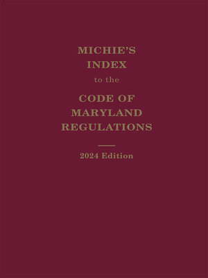 cover image of Michie's Index to the Code of Maryland Regulations